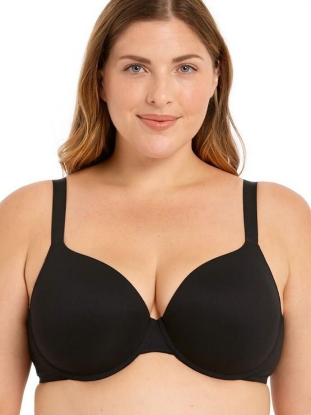 Lane Bryant Cacique Bra Lightly Lined T Shirt Cotton Blend Size 44DDD Black